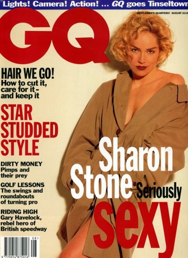 Шарън Стоун на корицата на италианското издание на GQ през 1993г.